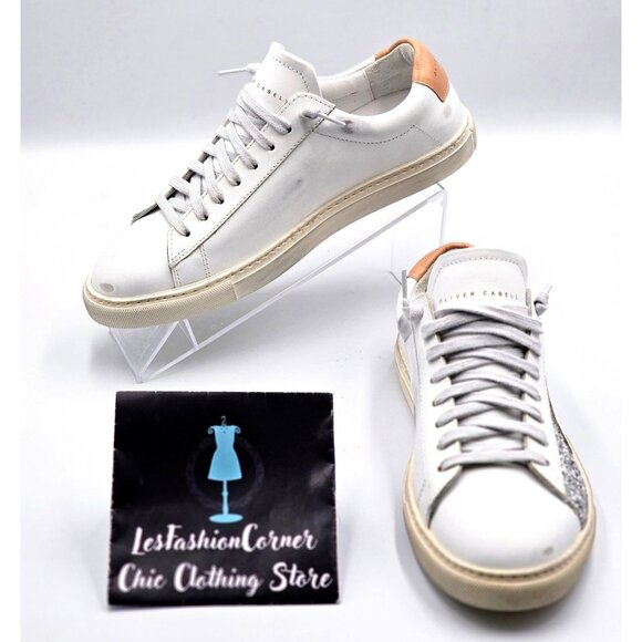 Oliver Cabell Shoes - NWOB Oliver Cabell Women Low 1 LEEDS White Leather Sneakers Glitter  Sz 5.5 2254